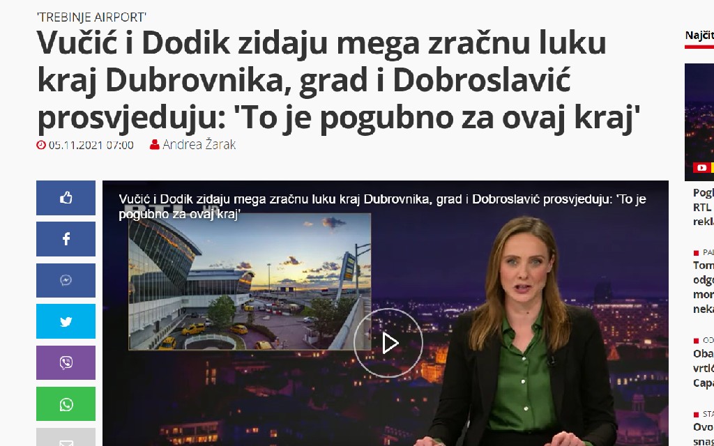 Hrvati U PANICI: gradi se MEGA aerodrom u Trebinju!