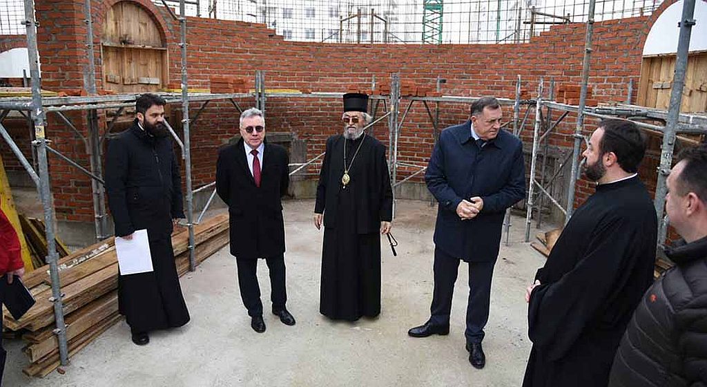 Dodik, Kalabuhov i episkop Jefrem na mjestu izgradnje srpsko-ruskog hrama