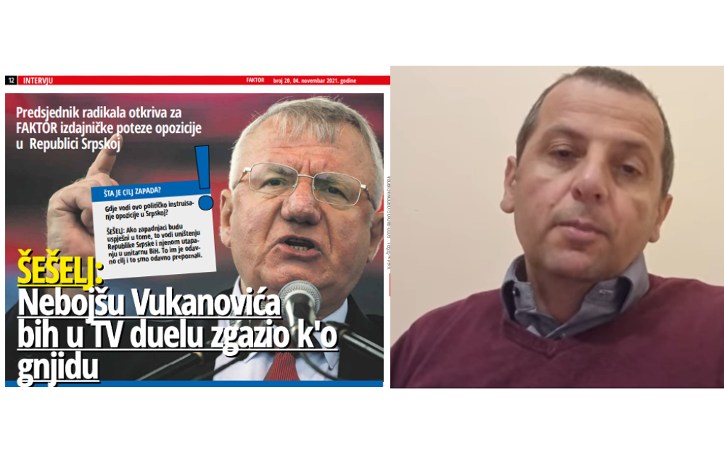 Nebojša Vukanović prihvatio TV duel sa Vojislavom Šešeljom – poručuje lideru radikala da mu je bilo bolje da se povukao iz politike