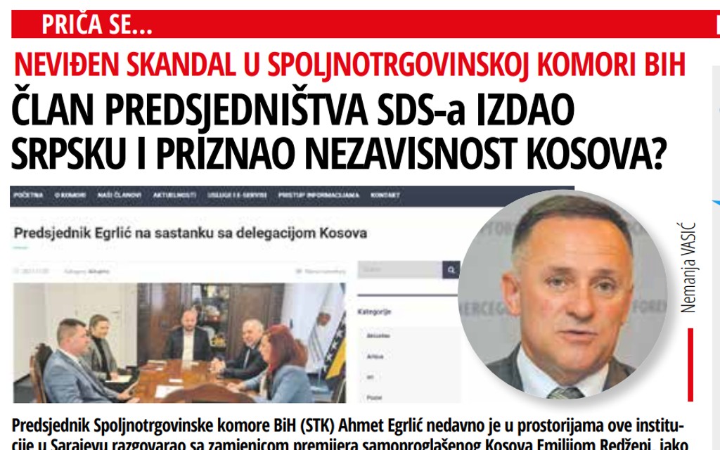 Član Predsjedništva SDS-a izdao Srpsku i priznao nezavisnost Kosova?