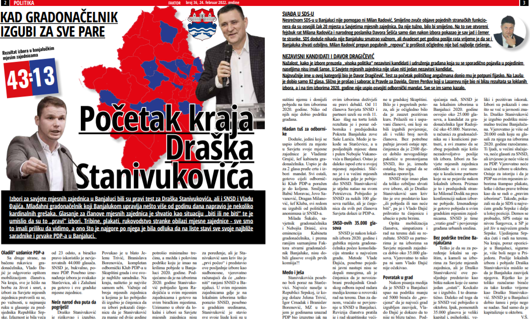 Analiza izbora u Banjaluci – Loša procjena Draška Stanivukovića?
