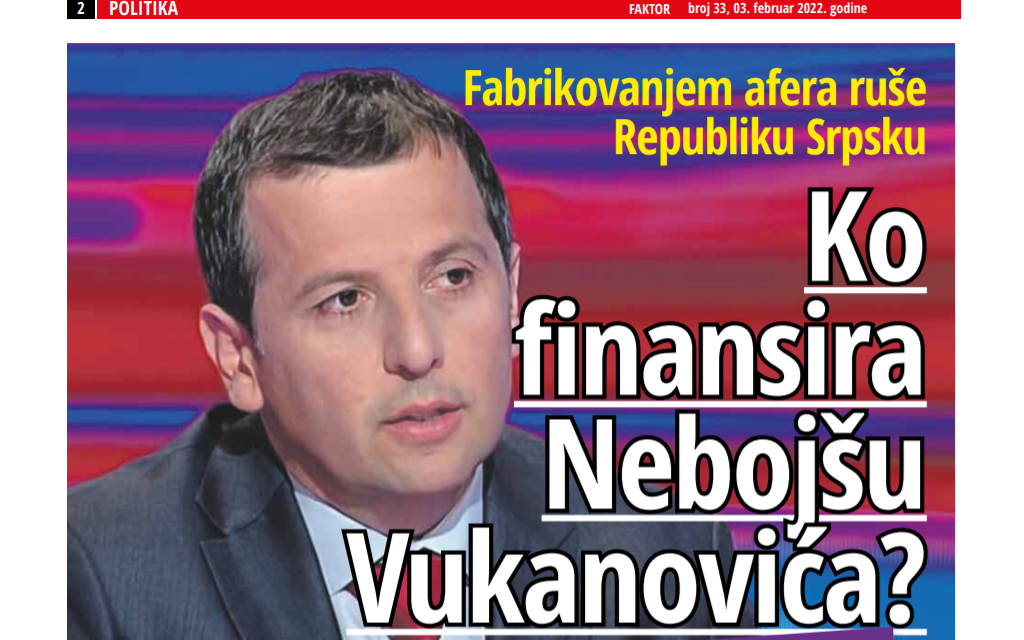 Ko finasira Nebojšu Vukanovića?
