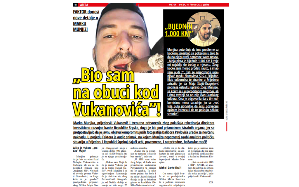 Eksluzivno: Šta je sve priznao Marko Munjiza – Očekivao sam da dobijem 25 miliona od Nešića!