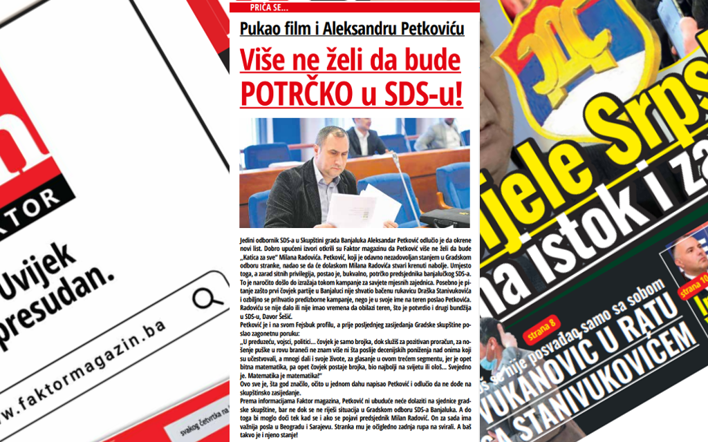 Aleksandr Petković više ne želi da bude POTRČKO u SDS-u!