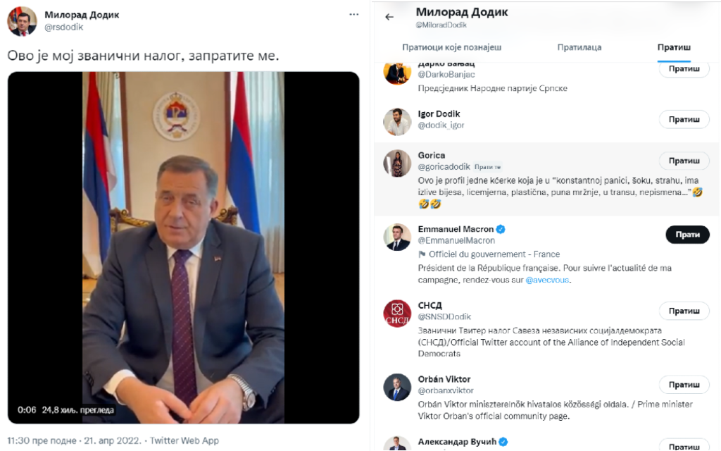 Predsjednik Republike Srpske KOMPLETIRAO prisustvo na društvenim mrežama: Od sada zvanične info i na dodik.net
