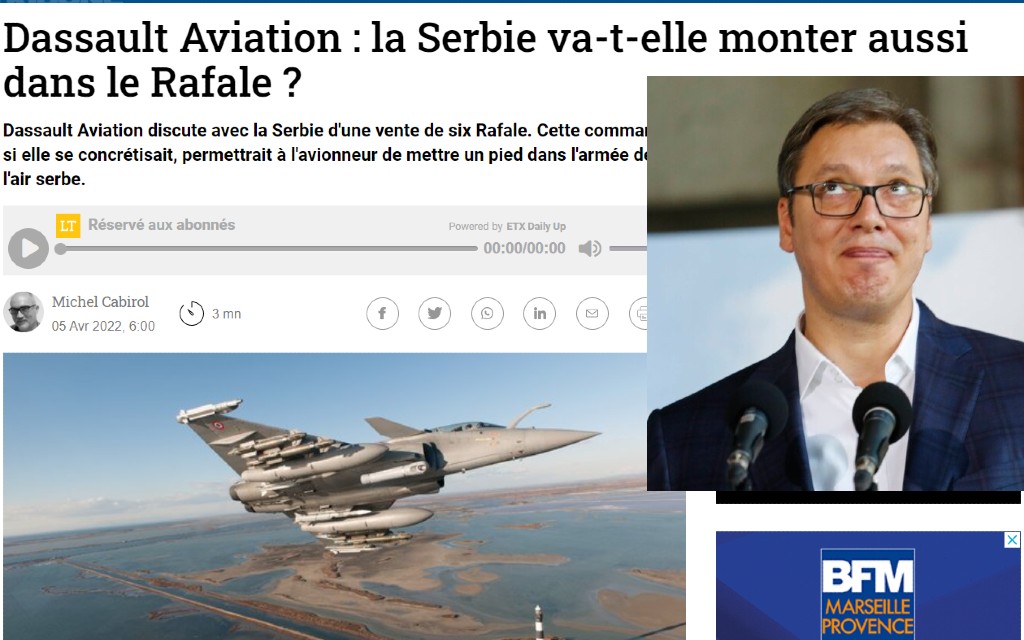 BOMBA medija: SRBIJA od Francuske kupuje 12 novih, najmodernijih, borbenih aviona RAFAEL?