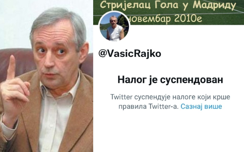 Tviter UGASIO nalog Rajka Vasića