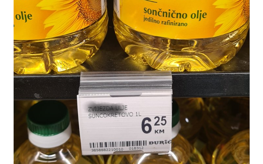 Nova cijena suncokretovog ulja – 6.25 KM!