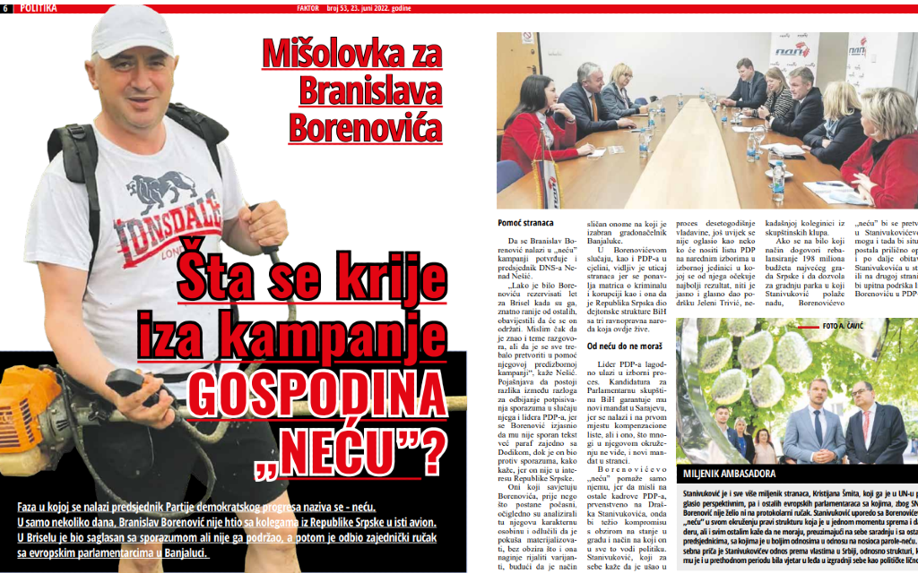 Gospodin NEĆU – Šta „glumi“ Branislav Borenović?