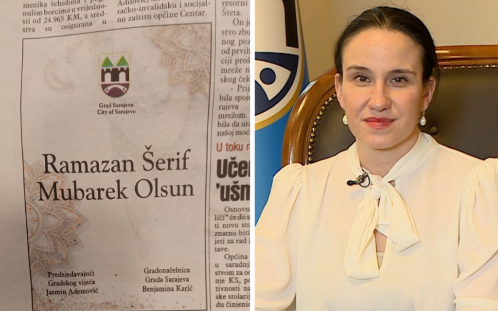 Gradonačelnica Sarajeva opet čestitala pogrešan praznik – Ovaj put muslimanima u BiH