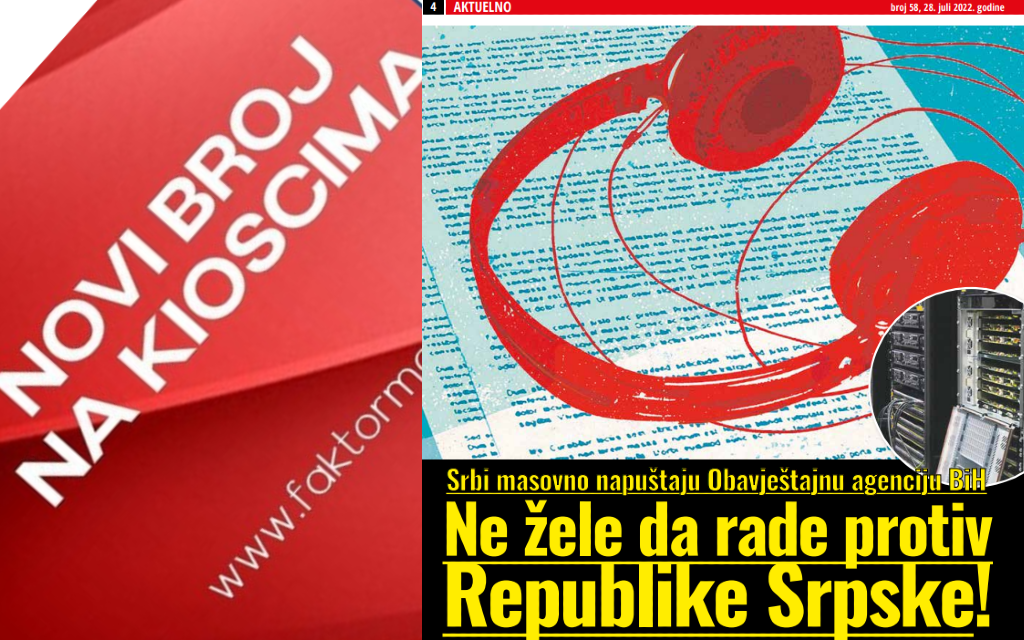 Srbi masovno napuštaju Obavještajnu agenciju BiH – Ne žele da rade protiv Republike Srpske!