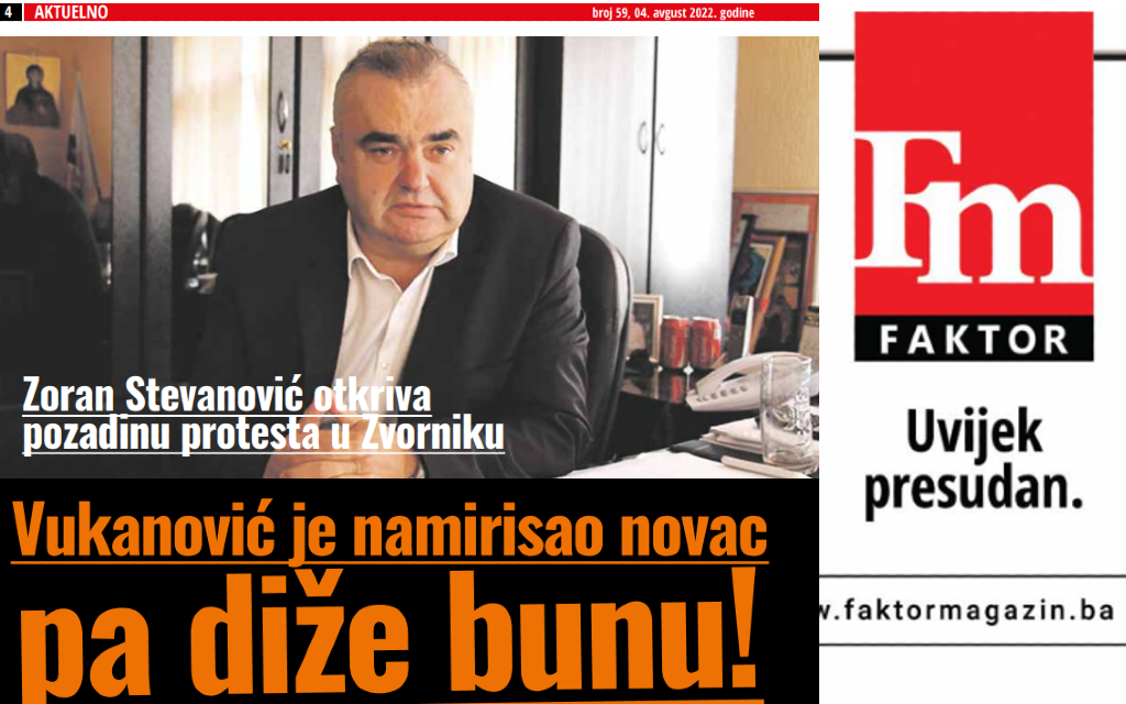 Zoran Stevanović otkriva pozadinu protesta u Zvorniku – Vukanović je namirisao novac!