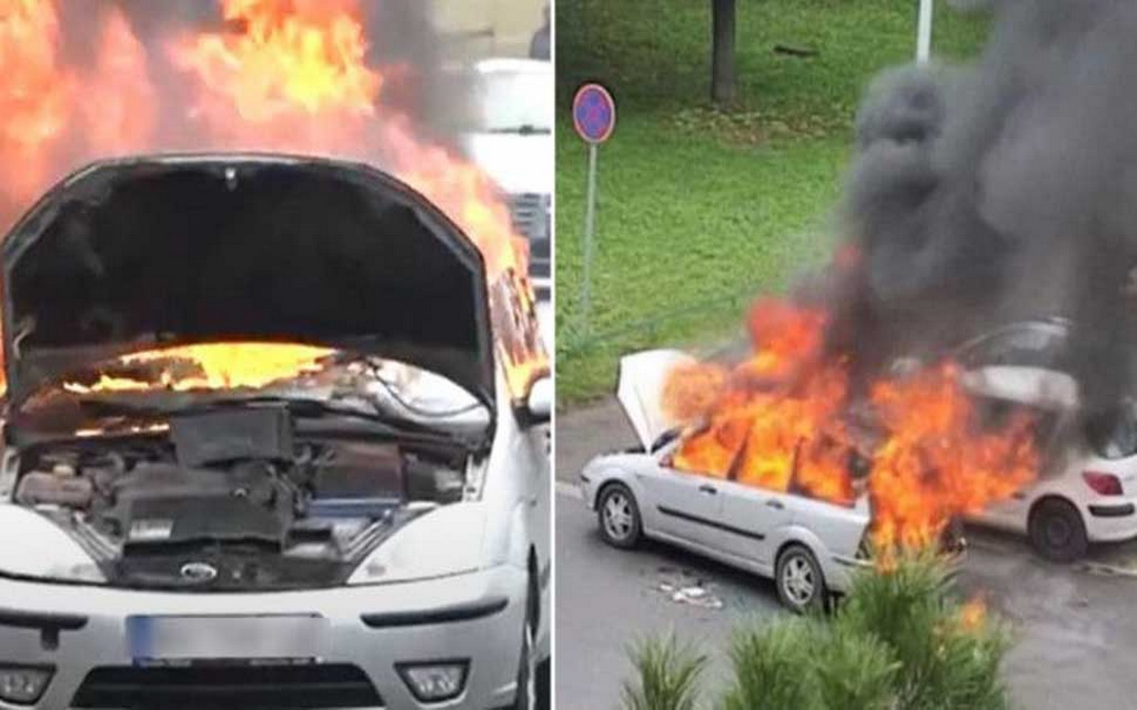 Građane uznemirile eksplozije: Vatra progutala auto