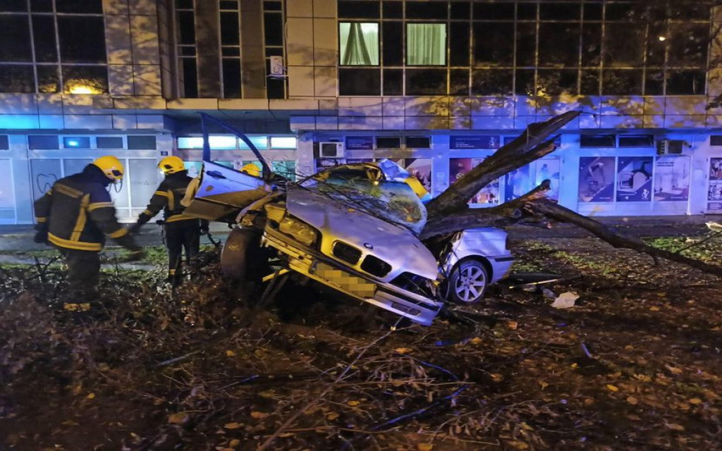Drvo prošlo kroz BMW: Jezive slike nesreće, mladić mrtav, tinejdžerka se bori za život