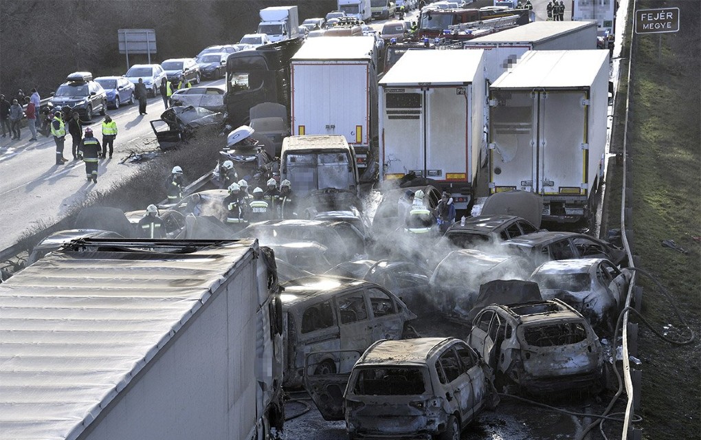 Lančani sudar 42 vozila kod Budimpešte: Automobili izgorjeli, desetine povrijeđenih
