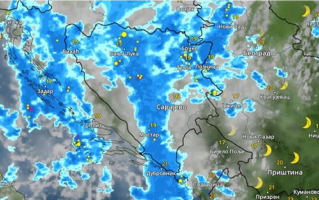 Očekuju se velike količine kiše: Stiže nevrijeme u BiH i Srbiju