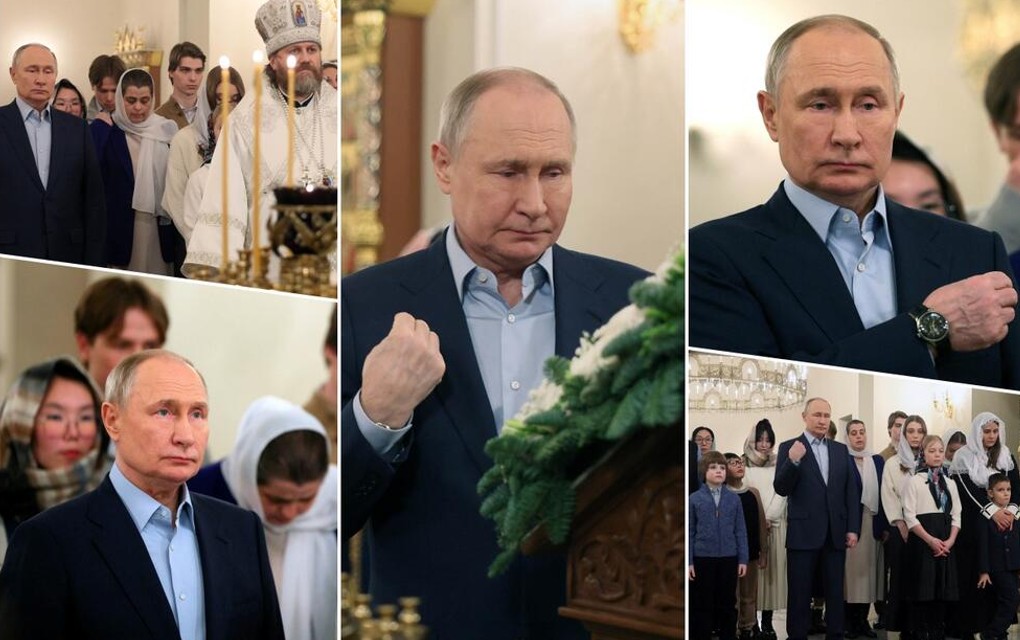 PUTIN NA BOŽIĆNOJ LITURGIJI SA PORODICAMA VOJNIKA POGINULIH U UKRAJINI: Ruski predsjednik ovog puta nije zatražio PREKID VATRE