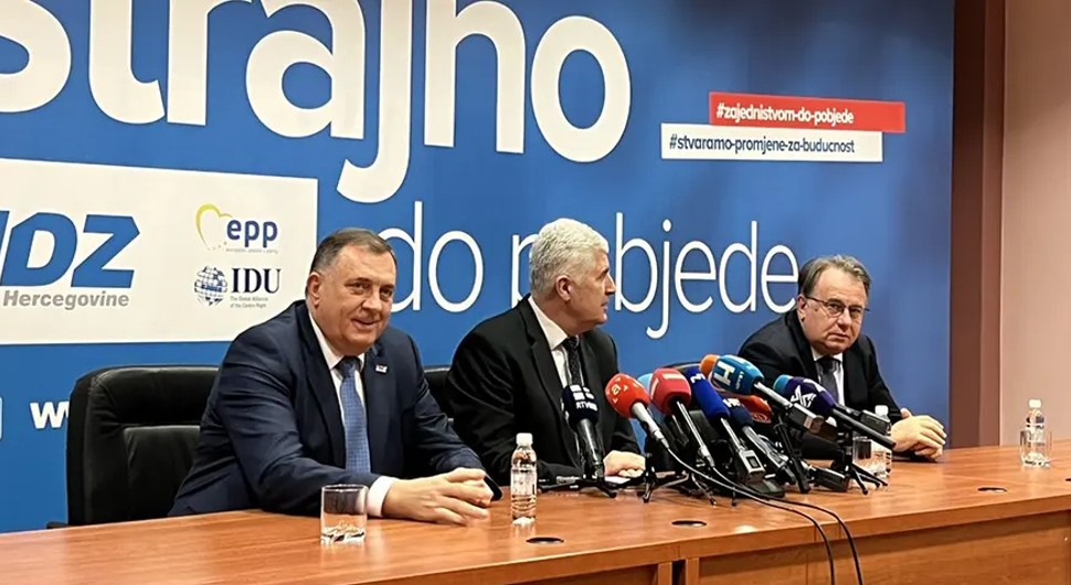 Konferencija za medije nakon sastanka lidera stranaka na nivou vlasti u BiH