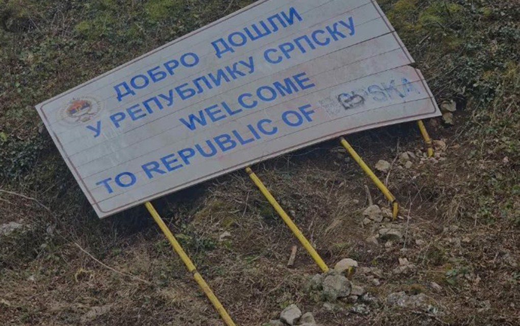 Porušena tabla „Dobro došli u Republiku Srpsku“