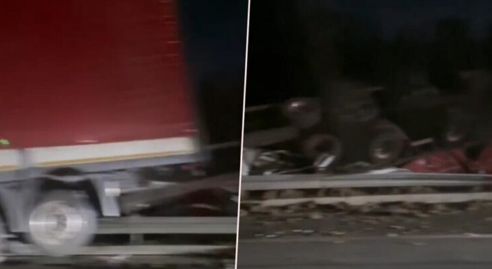Jeziva nesreća na auto-putu: Smrskan kamion završio u suprotnoj traci