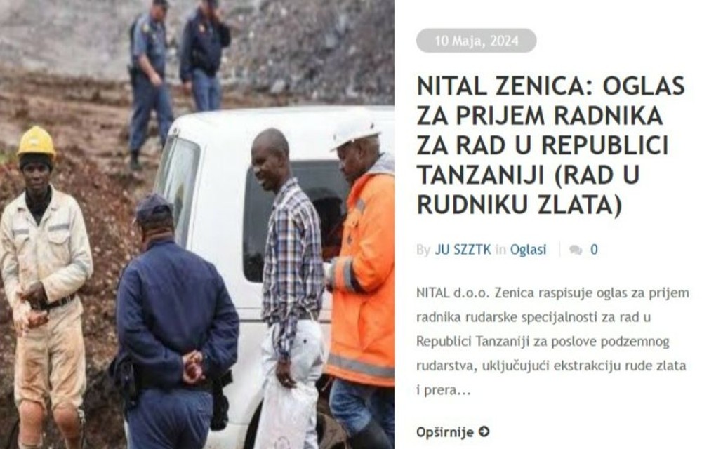 Firma iz Zenice traži radnike za rad u TANZANIJI – Oglas o radu u rudniku zlata šokirao FBiH