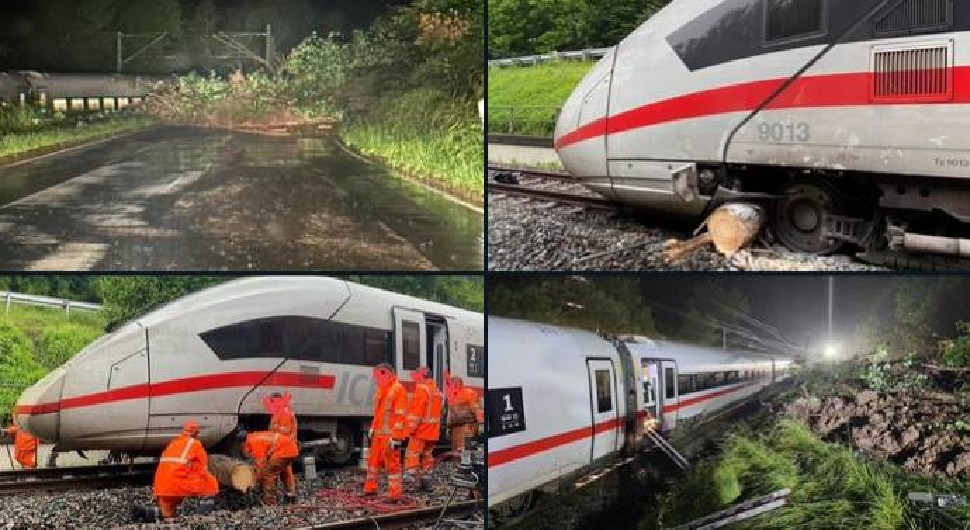 Nekoliko vagona ispalo iz šina, poginuo vatrogasac: Zbog poplava i odrona apokaliptične scene iz Njemačke