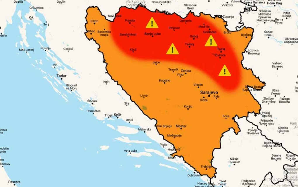 Danas nestabilno: Banjaluka u crvenoj zoni