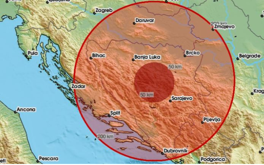 Zemljotres pogodio BiH: Epicentar kod Zenice