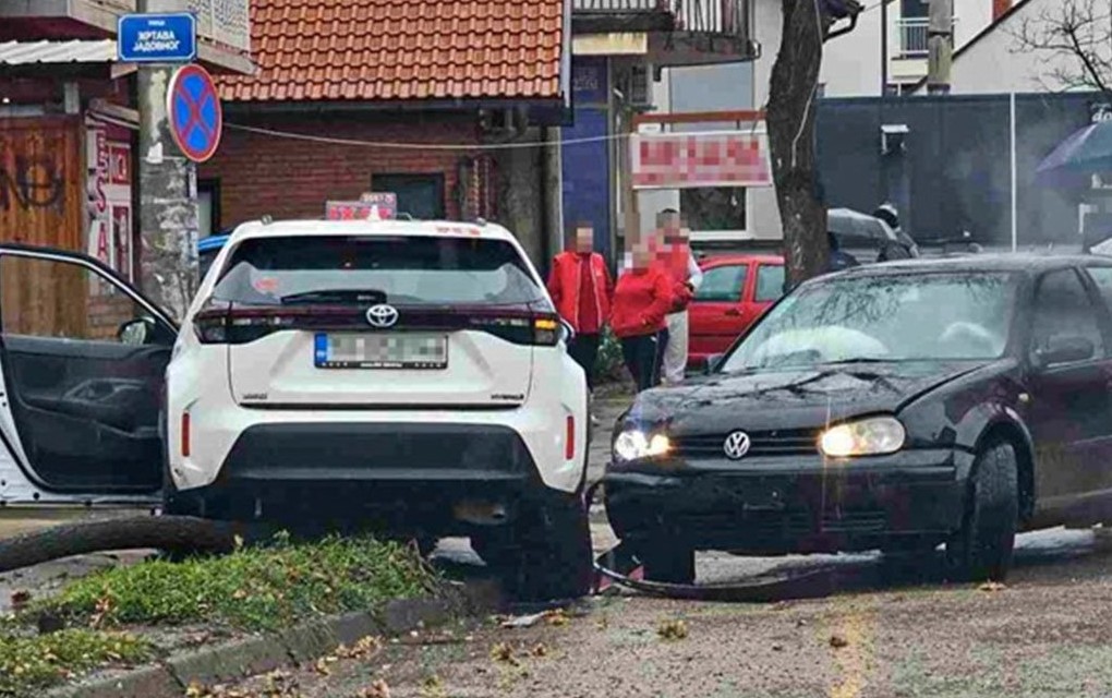 Sudarila se dva auta, oboreno drvo