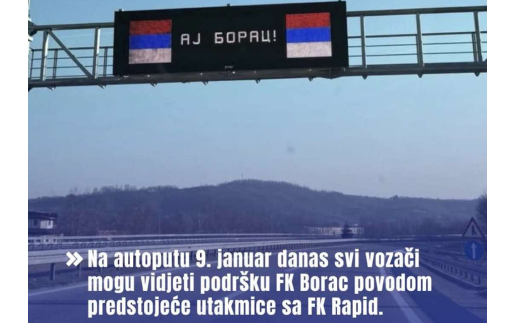 Poruke sa autoputa 9. januar: Aj Borac!