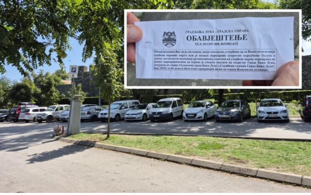 Šta znači obavještenje koje dobijaju neplatiše parkinga u Banjaluci?
