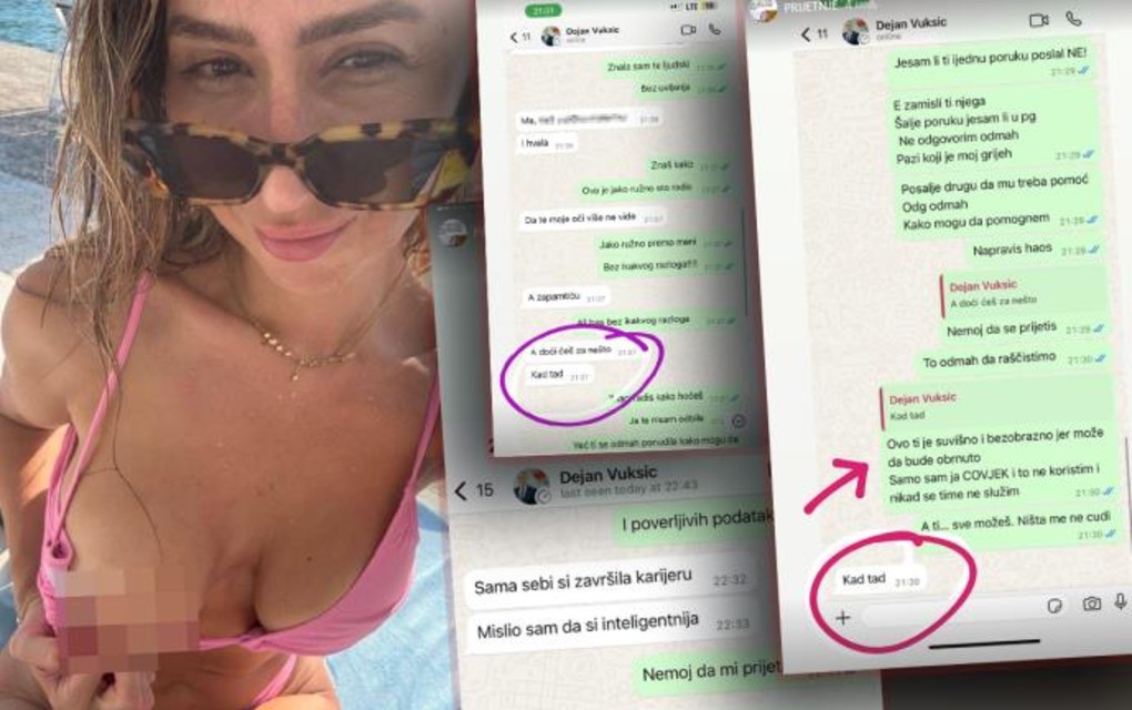 „SAMA SEBI SI ZAVRŠILA KARIJERU“ Objavljene šok poruke između aktera afere „eksplicitni snimci“ u Crnoj Gori: „Ja te nikad nisam odbila“