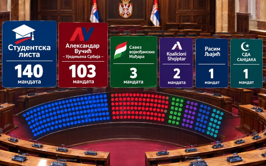 CeSID objavio konačnu projekciju: Studentska lista osvaja 140 mandata, Vučićeva 103